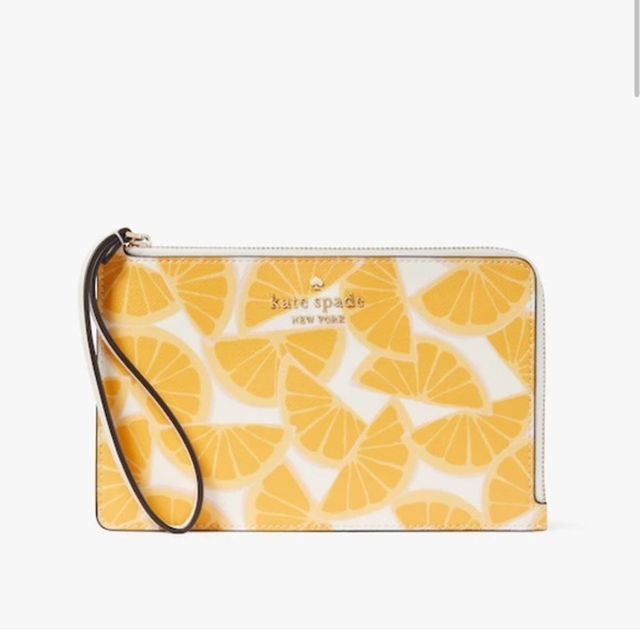 kate spade Handbags - NWT Kate Spade Staci Orange Toss Medium L-Zip Wristlet